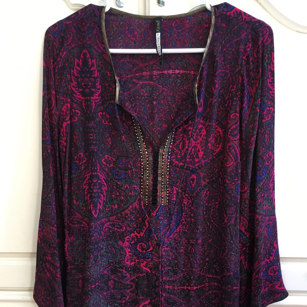 Plenty Tracy Reese Anthropologie Pink Paisley Top